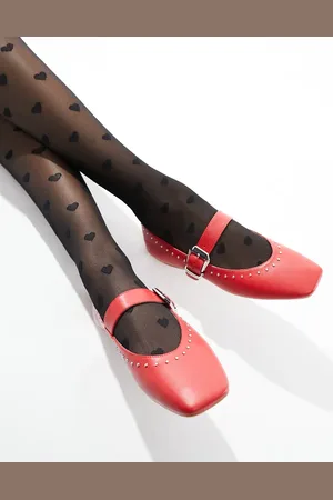 Schuh Lucy studded ballet flats in cherry