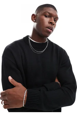 JACK & JONES Oversized chunky rib crew neck jumper in