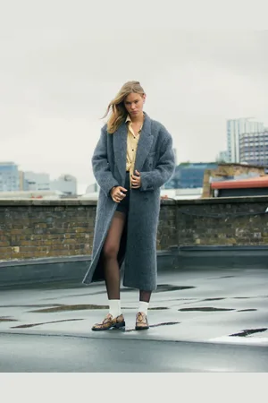 Topshop Premium wool blend brushed formal coat in
