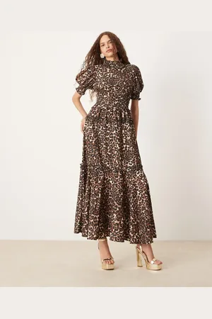 Sister Jane Shirred maxi dress in leopard