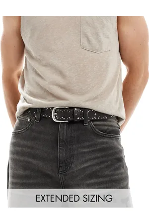 ASOS Faux leather belt with star studs in
