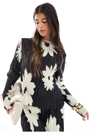 Object Plisse long sleeve top co-ord in flower print
