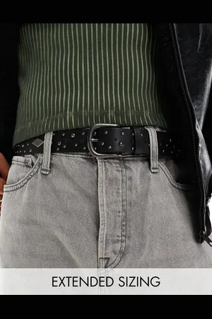 ASOS Faux leather belt with stud detail in