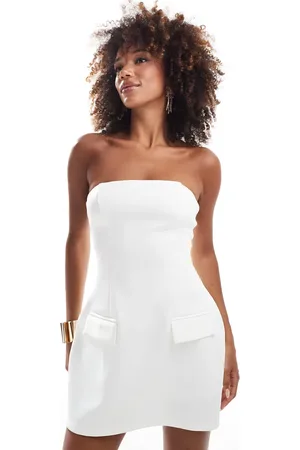 HEIRESS BEVERLY HILLS Premium structured bandeau pocket detail a-line mini dress in