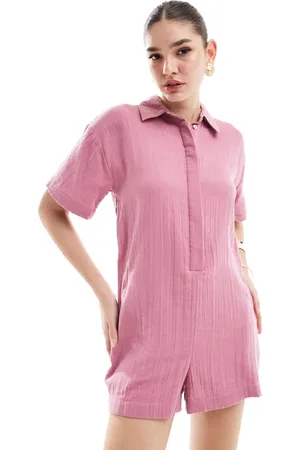 ASOS Shirt romper playsuit in mauve