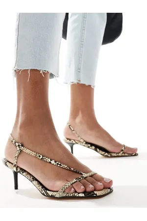 SEQWL Kitten heel sandals in snake