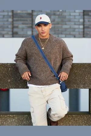 ASOS Super oversized boxy fit fluffy knitted jumper in marl