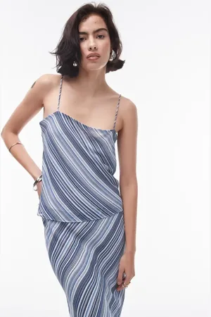 Topshop Co-ord georgette square neck cami in diagonal stripe