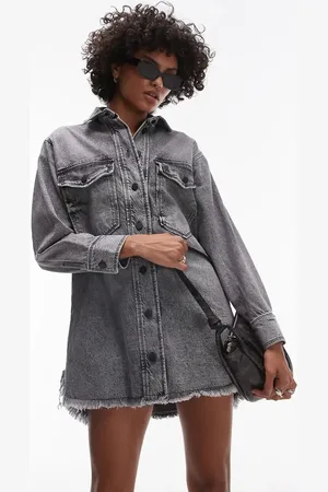 AllSaints Denim shacket dress in vintage