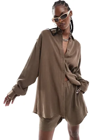 Weekday Perfect co-ord linen mix shirt in