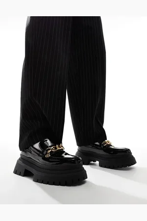 ASOS Chunky loafers in with gold chain