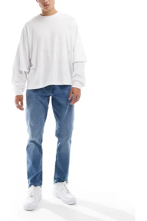 JJ Adam tapered jeans in mid wash