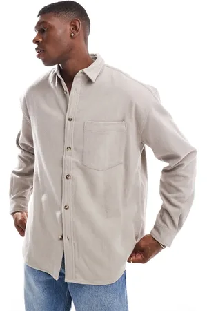 ASOS Overshirt with pocket details in light grey