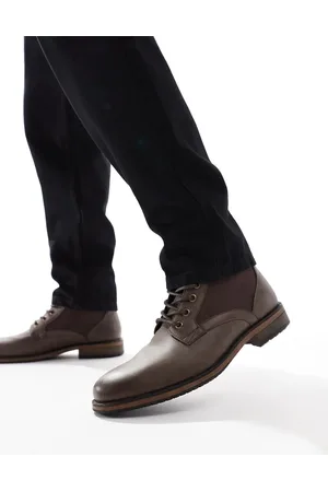 ASOS Lace up worker boots in with canvas detail