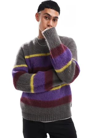 Carhartt Merton stripe jumper in beige multi