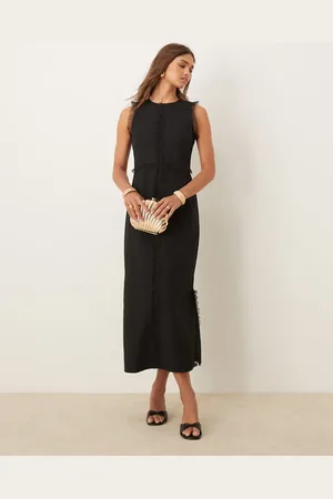 Ghospell Lotta midi dress with ruffle detail in