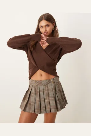 VILA Soft wrap front jumper in dark