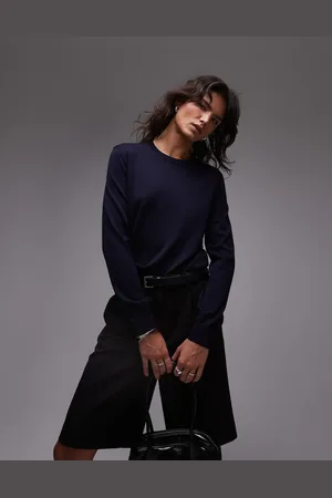 ARKET Merino wool fine knit sweater in navy