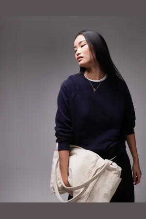ARKET Soft crew neck terry sweatshirt in dark