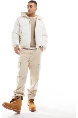 Bershka Puffer jacket with hood in