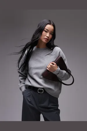 ARKET Soft crew neck terry sweatshirt in melange