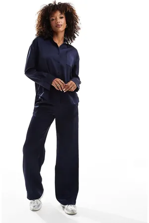The Couture Club Co-ord satin emblem trousers in