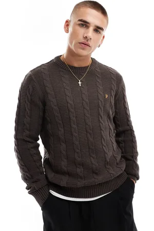 Farah Mendon cable knitted jumper in