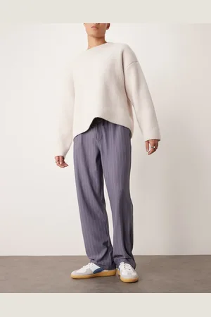 ASOS Co-ord baggy trousers in teal pinstripe