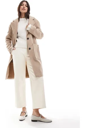 Pull&Bear Tailored double button coat in ecru