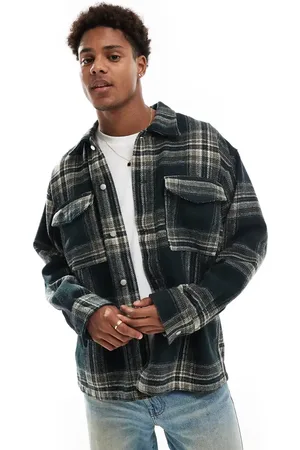 JACK & JONES Heavy weight check overshirt in