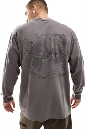 Barbour Long sleeve mapped print os t-shirt in plum