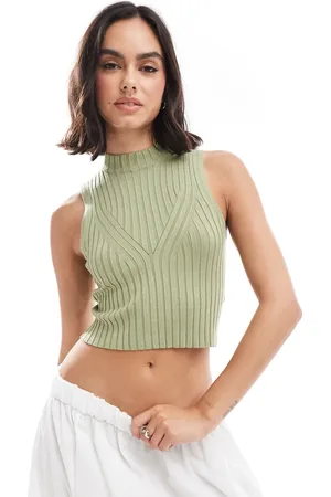 EDITED the label High neck knitted top in olive