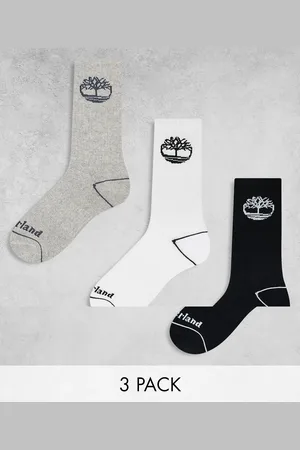 Timberland 3 pack logo crew socks in