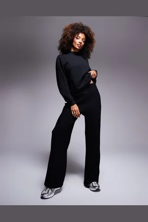 EA7 Co-ord ribbed wide leg trouser in