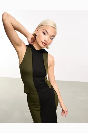 COLLUSION Spliced hoodie vest top in