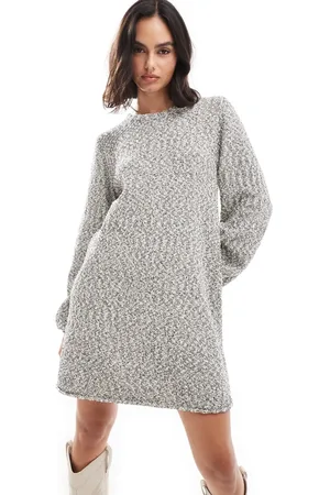 EDITED the label Textured knit mini dress in monochrome marl