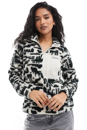 Columbia West Bend II quarter zip fleece in dark stone highland tonal