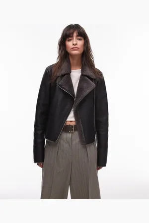 MANGO Shearling aviator jacket in