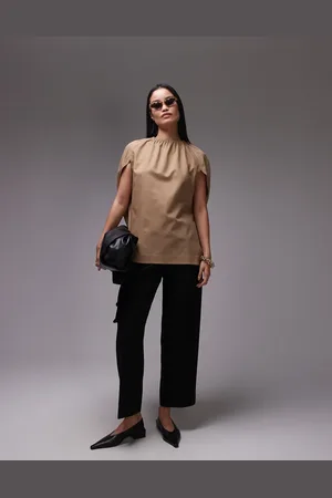 ARKET Blouse with cape detail in beige