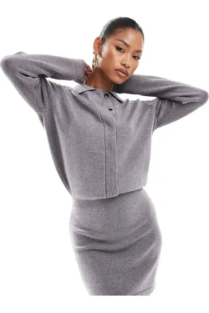 Aria Cove Knitted collar detail bodycon mini jumper dress in