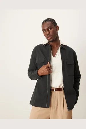 ASOS Twill zip through overshirt in