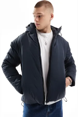 Brave Soul Padded jacket with hood in navy