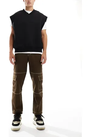 Kickers Straight leg combat trousers with contrast stitch