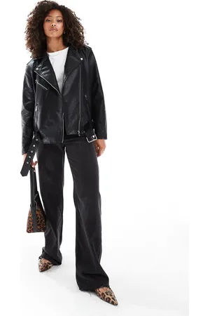 VERO MODA Oversized faux leather biker jacket
