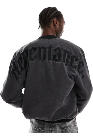 Liquor N Poker Motif back bomber jacket in