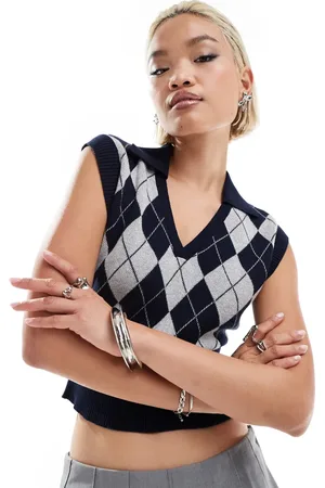Emory Park Argyle v-neck jumper in deep