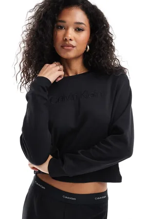 Calvin Klein Modern Terry relaxed crew neck logo sweatshirt in