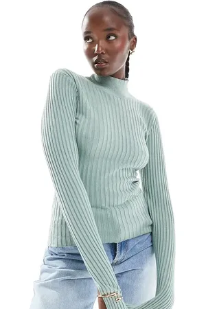 Threadbare Tall ellie high neck jumper in sage