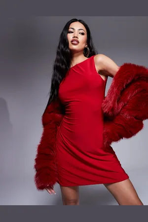 Fashionkilla Double layered slinky high neck low back floaty mini dress in