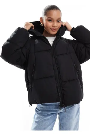 Pull&Bear Padded puffer jacket with hood in